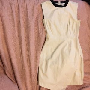 Off-white leather and black structured dress